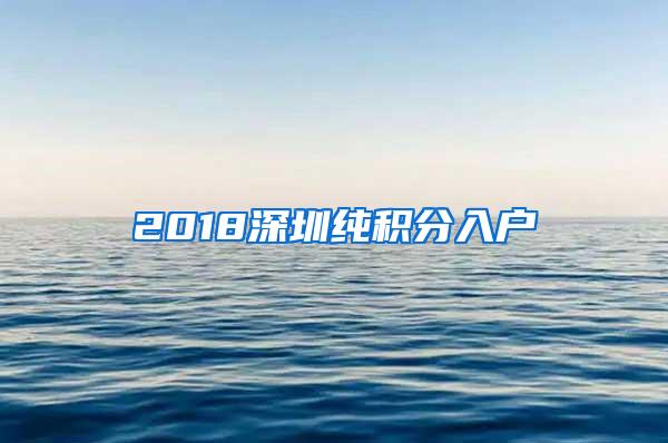 2018深圳纯积分入户