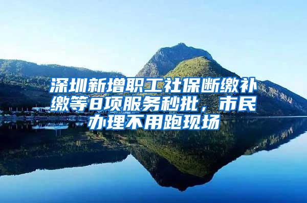 深圳新增职工社保断缴补缴等8项服务秒批，市民办理不用跑现场