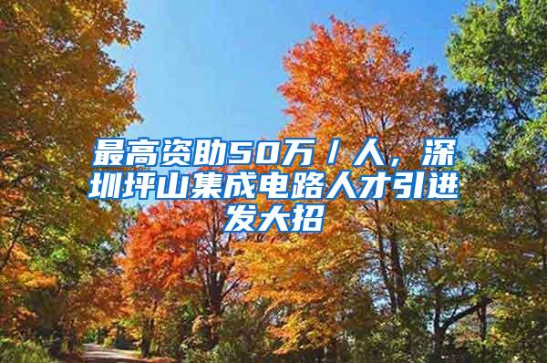 最高资助50万／人，深圳坪山集成电路人才引进发大招