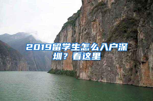 2019留学生怎么入户深圳？看这里