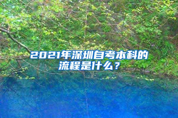 2021年深圳自考本科的流程是什么？