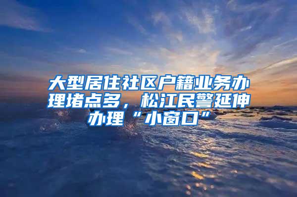 大型居住社区户籍业务办理堵点多，松江民警延伸办理“小窗口”