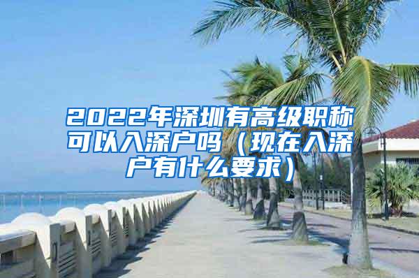 2022年深圳有高级职称可以入深户吗（现在入深户有什么要求）