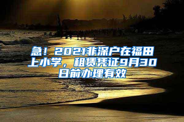 急！2021非深户在福田上小学，租赁凭证9月30日前办理有效