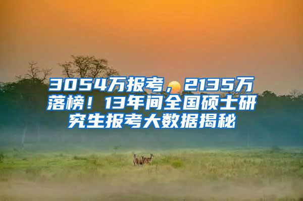 3054万报考，2135万落榜！13年间全国硕士研究生报考大数据揭秘