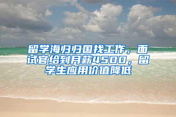 留学海归归国找工作，面试官给到月薪4500，留学生应用价值降低