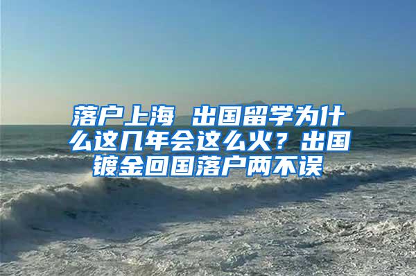 落户上海 出国留学为什么这几年会这么火？出国镀金回国落户两不误