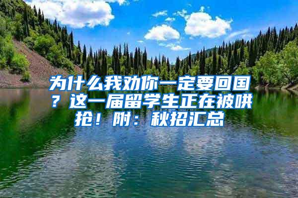 为什么我劝你一定要回国？这一届留学生正在被哄抢！附：秋招汇总