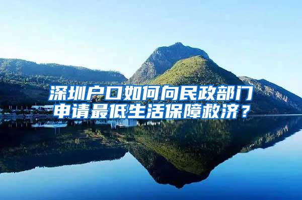 深圳户口如何向民政部门申请最低生活保障救济？