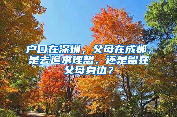 户口在深圳，父母在成都，是去追求理想，还是留在父母身边？