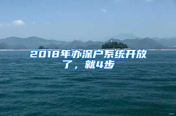 2018年办深户系统开放了，就4步