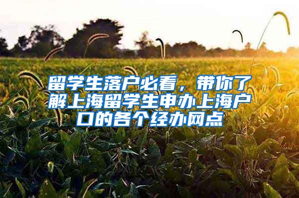 留学生落户必看，带你了解上海留学生申办上海户口的各个经办网点