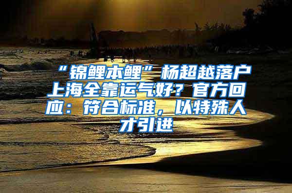 “锦鲤本鲤”杨超越落户上海全靠运气好？官方回应：符合标准，以特殊人才引进