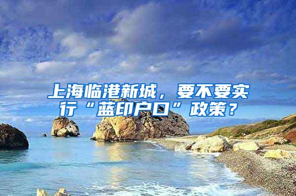 上海临港新城，要不要实行“蓝印户口”政策？