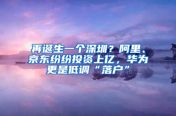 再诞生一个深圳？阿里、京东纷纷投资上亿，华为更是低调“落户”