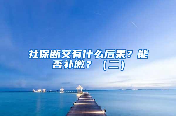 社保断交有什么后果？能否补缴？（二）