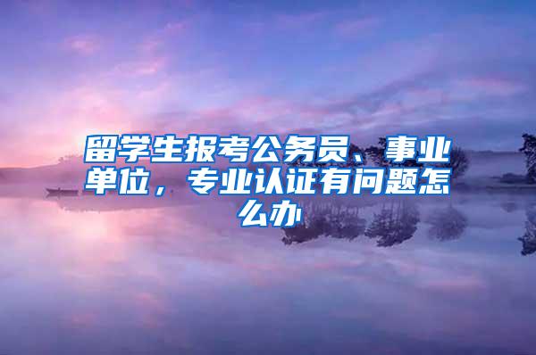 留学生报考公务员、事业单位，专业认证有问题怎么办