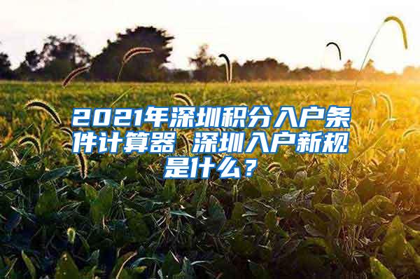 2021年深圳积分入户条件计算器 深圳入户新规是什么？