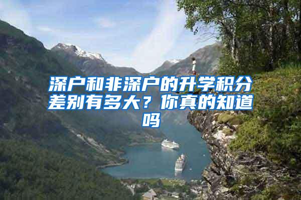 深户和非深户的升学积分差别有多大？你真的知道吗