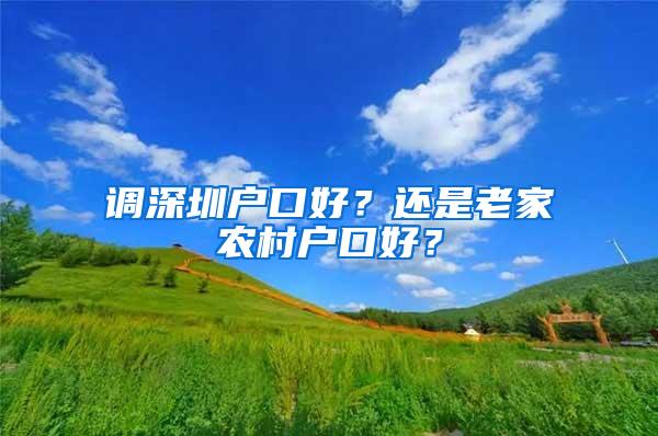 调深圳户口好？还是老家农村户口好？