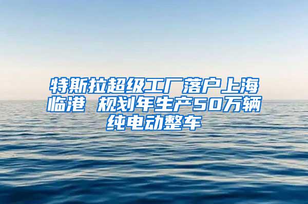 特斯拉超级工厂落户上海临港 规划年生产50万辆纯电动整车