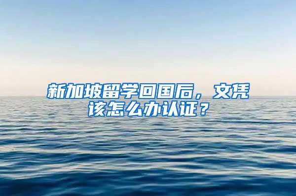 新加坡留学回国后，文凭该怎么办认证？