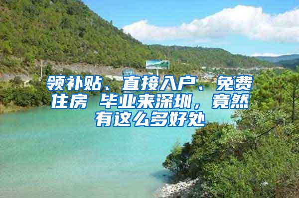 领补贴、直接入户、免费住房 毕业来深圳，竟然有这么多好处