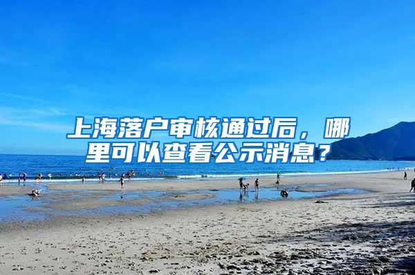 上海落户审核通过后，哪里可以查看公示消息？