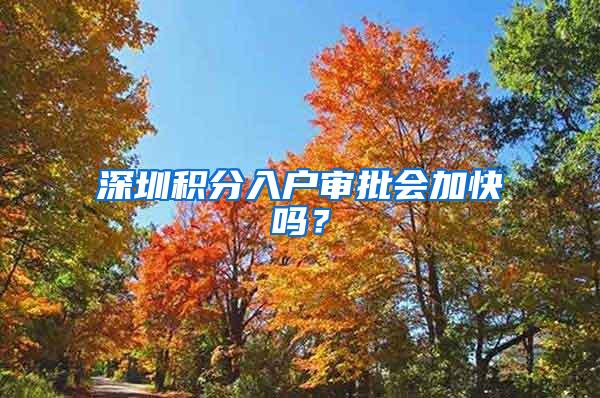 深圳积分入户审批会加快吗？