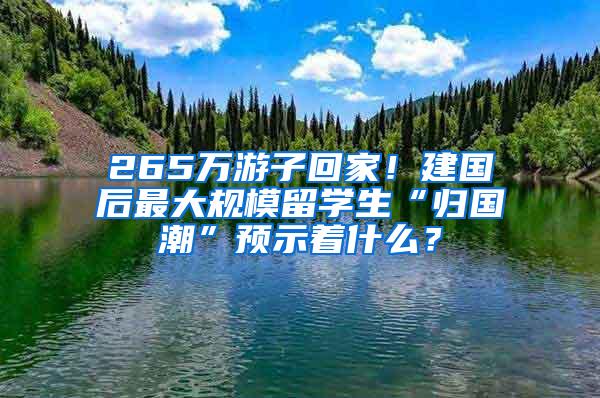 265万游子回家！建国后最大规模留学生“归国潮”预示着什么？