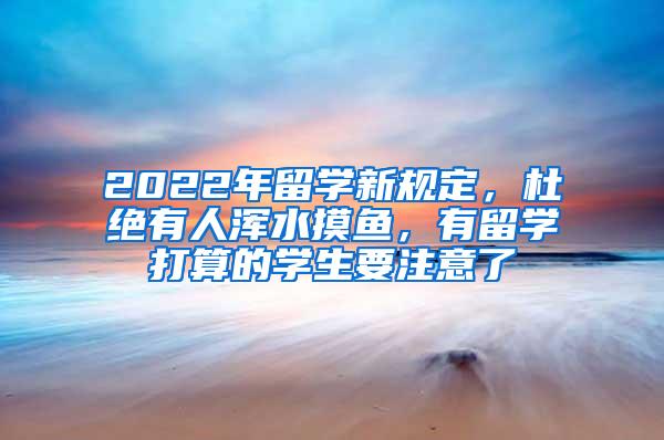 2022年留学新规定，杜绝有人浑水摸鱼，有留学打算的学生要注意了