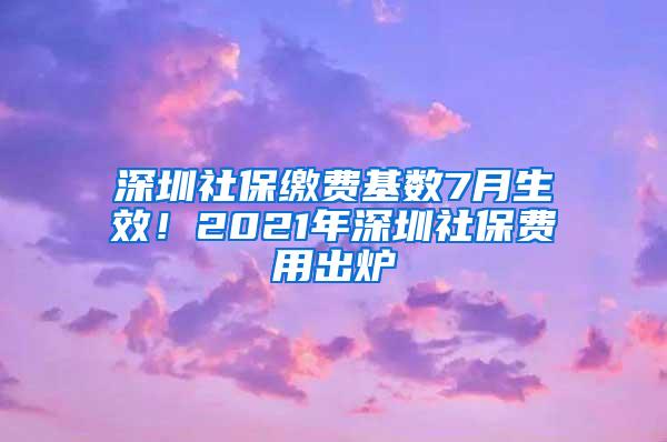 深圳社保缴费基数7月生效！2021年深圳社保费用出炉