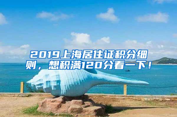 2019上海居住证积分细则，想积满120分看一下！