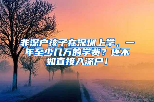 非深户孩子在深圳上学，一年至少几万的学费？还不如直接入深户！