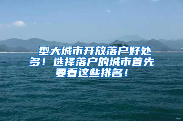 Ⅰ型大城市开放落户好处多！选择落户的城市首先要看这些排名！