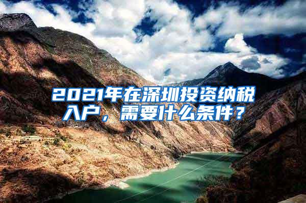 2021年在深圳投资纳税入户，需要什么条件？