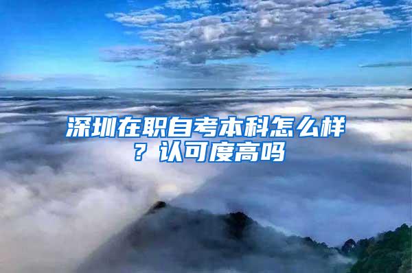 深圳在职自考本科怎么样？认可度高吗