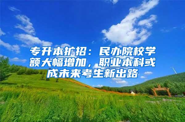 专升本扩招：民办院校学额大幅增加，职业本科或成未来考生新出路