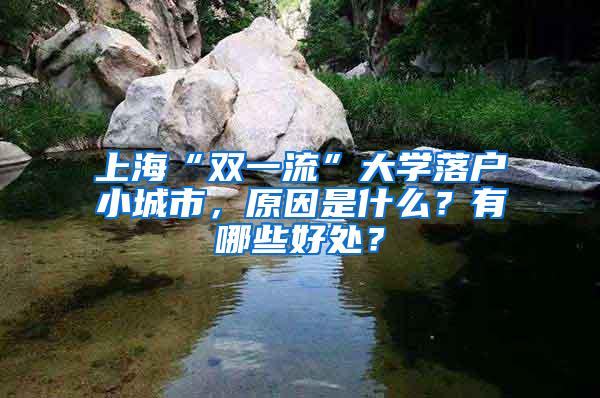 上海“双一流”大学落户小城市，原因是什么？有哪些好处？