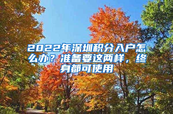 2022年深圳积分入户怎么办？准备要这两样，终身都可使用