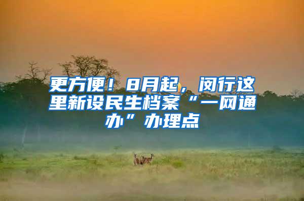 更方便！8月起，闵行这里新设民生档案“一网通办”办理点