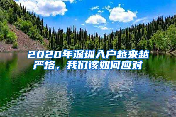 2020年深圳入户越来越严格，我们该如何应对