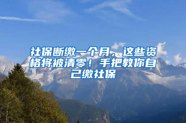 社保断缴一个月，这些资格将被清零！手把教你自己缴社保