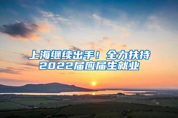 上海继续出手！全力扶持2022届应届生就业