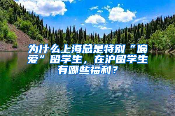 为什么上海总是特别“偏爱”留学生，在沪留学生有哪些福利？