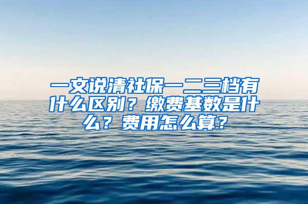 一文说清社保一二三档有什么区别？缴费基数是什么？费用怎么算？