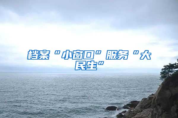 档案“小窗口”服务“大民生”