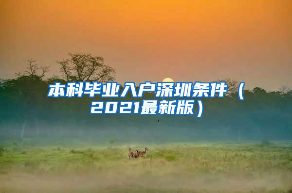 本科毕业入户深圳条件（2021最新版）