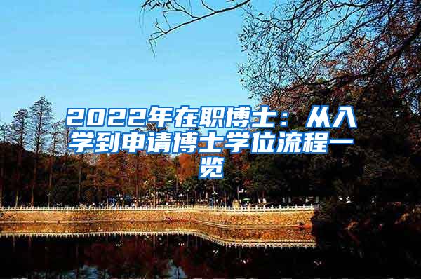 2022年在职博士：从入学到申请博士学位流程一览