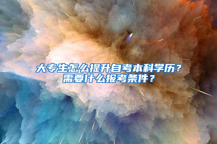 大专生怎么提升自考本科学历？需要什么报考条件？